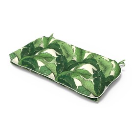 TWLEAR Tufted Bench Cushion for Outdoor Furniture, Patio Swing Cushion 44 x 19 x 5 Inch, Overstuffed Outdoor Chair Cushion for Garden Loveseat Lounge Storage, 1 Pack, Swaying Palms Green