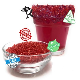 Snowy River Red Cocktail Sugar - Kosher Certified Naturally Colored Red Cocktail Rimmer (4oz, Medium Crystal)