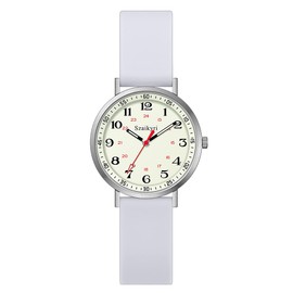 Szaikyri Nurse Watches for Women Medical Professionals, Students with Luminous Easy Read Military Time Dial Unisex Sports Watch Water Resistant (Grey Silver)