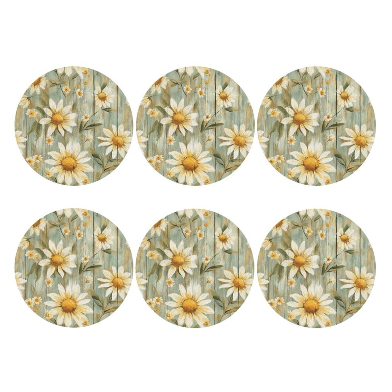 OEDTF Coasters Set of 6, Desktop Protection, Easy Clean, Waterproof,