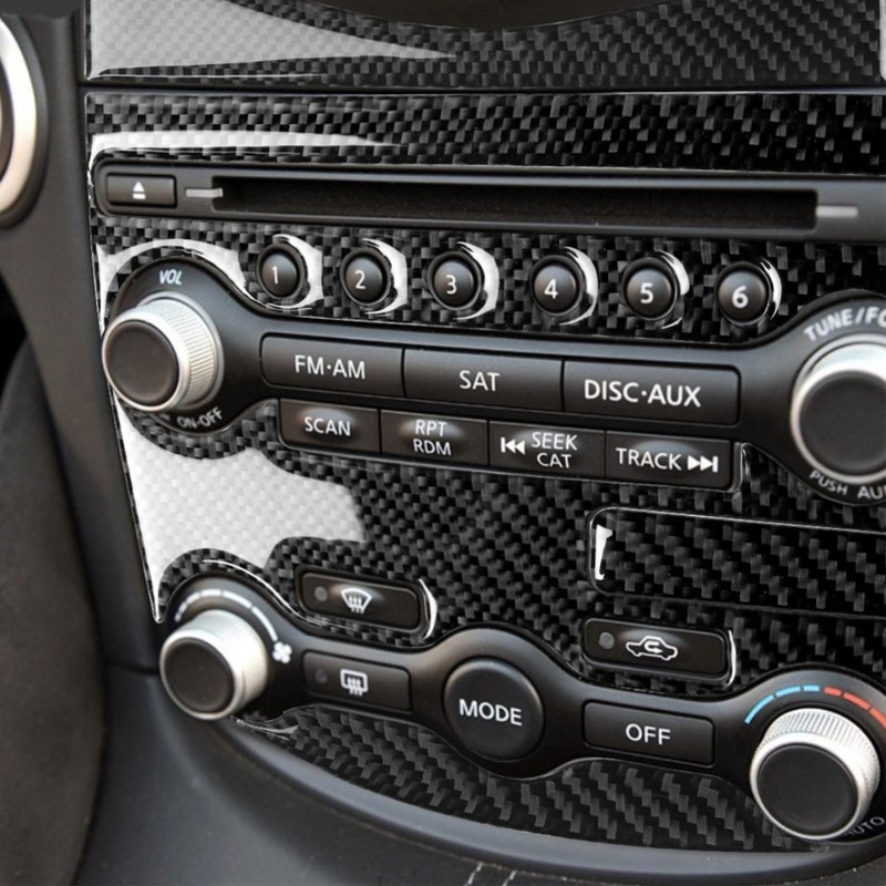 Console AC CD Panel Cover Carbon Fiber Conditioner Switch Decorative