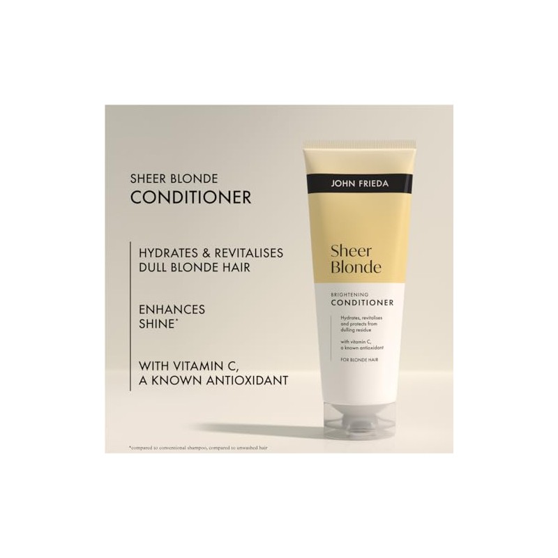 John Frieda Sheer Blonde Brightening Conditioner 250ml. Highlighted Hair Care