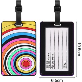 JANTONOR 4PCS Colorful Travel Luggage Tags with Name ID Card, PVC Suitcase Baggage Bag Labels Identifier, Business Card Holder