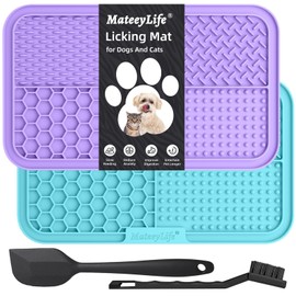 MateeyLife 2PCS Large Lick Mat for Dogs with Suction Cups, Slow Feeder Bowls, Cat Lick Mat for Anxiety Relief, Dog Toys to Keep Them Busy, Enrichment Toys for Bathing, Cat Licking Pad for Boredom