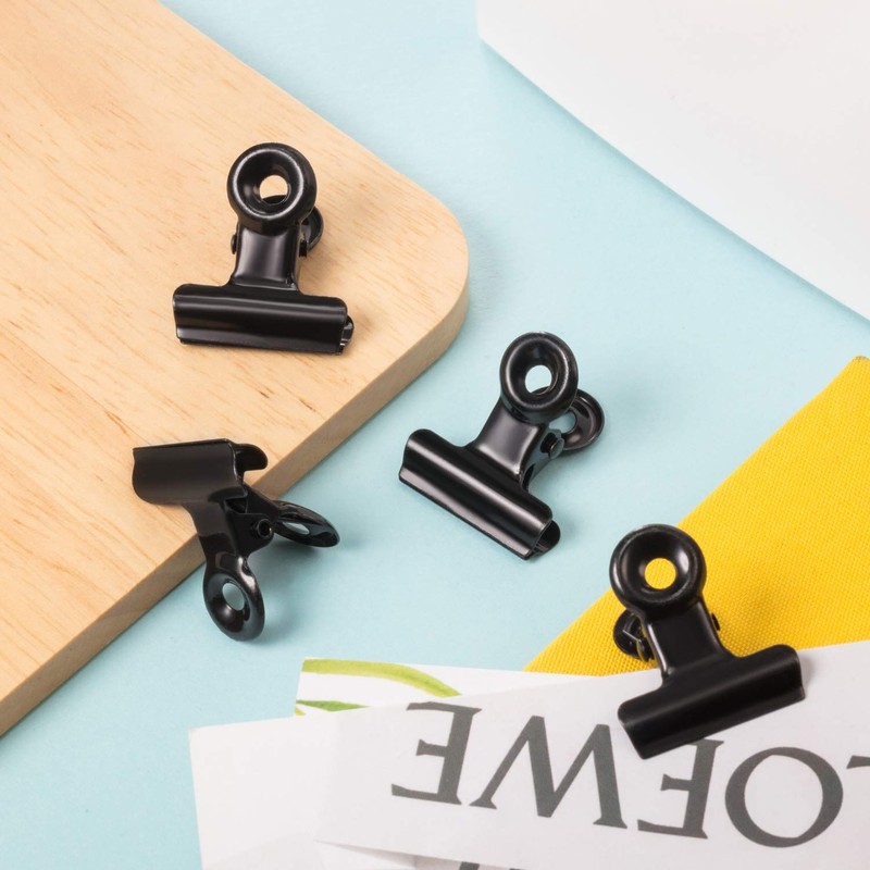 40 Pack Metal Clips 0.87 Inch Small Bull Binder Paper