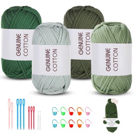 Maxee Crochet Yarn for Beginners, 200 g (50 g x 4 Colour), No Split Yarn, Thick Yarn Cotton for Crocheting, Crochet Amigurumi Wool, Chunky Cotton Yarn, Simple Knitting Yarn for Crochet, Knitting