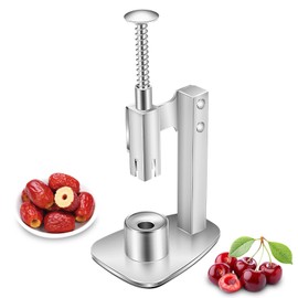 Casbomy Stainless Steel Red Dates Corer, Red Dates Corer, Stainless Steel Pit Remover, Olive Pitter Tool, Portable Fruit Corer Remover For Cherries, Hawthorn, Grape, Jujube (Silver,7.28x3.74 inch)