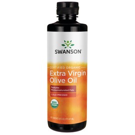 Swanson Certified 100% Organic Extra Virgin Olive Oil Cold Pressed 16 fl Ounce (1 pt) (473 ml) Liquid