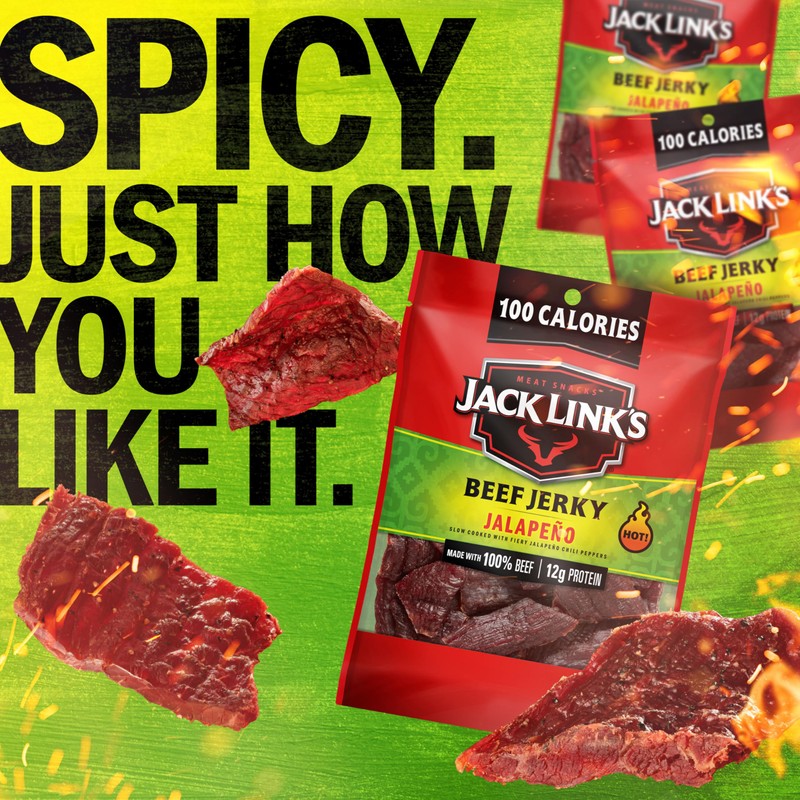 Jack Link's Meat Snacks Beef Jerky, Jalapeno, 1.25 Ounce (Pack