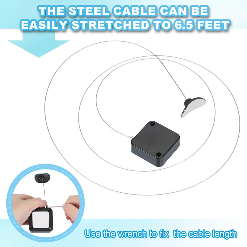 PATIKIL 5 ft Retractable Remote Control Tether, Security Cable Lanyard