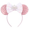 Foeran Mouse Ears Headbands Shiny Bows Mouse Ears Glitter Party