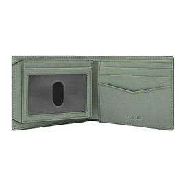 Fossil Men's Everett Leather Bifold Wallet 11.5cm L x 2.6cm W x 9.6cm H, Green