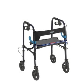 Drive Medical 10243 Clever Lite Deluxe Foldable Rollator Walker, Blue