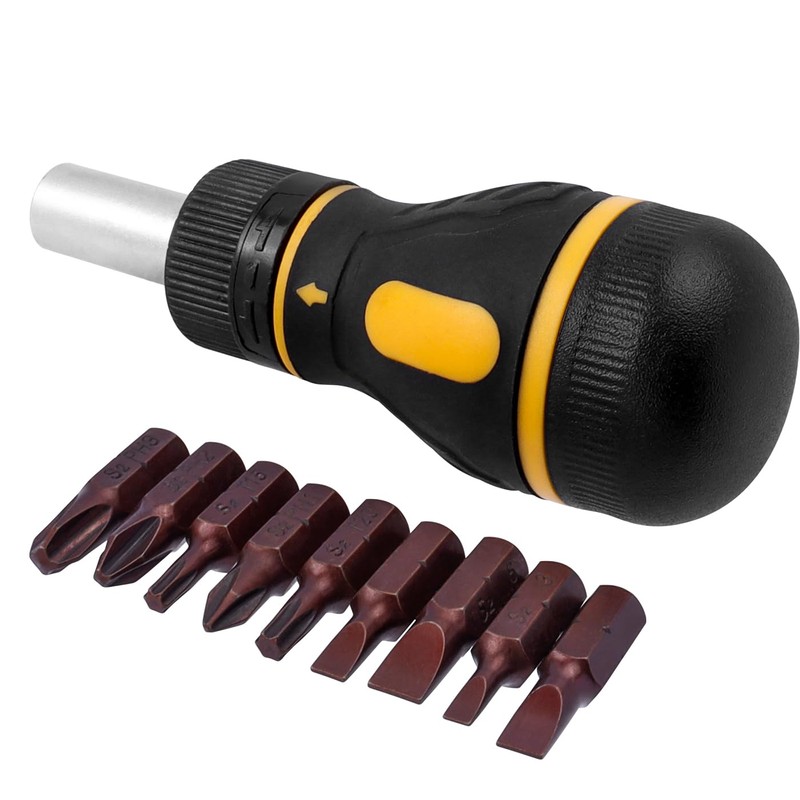 Mesee Precision Ratchet Screwdriver Set, 9-in-1 Multi-bit Stubby Screwdriver Tool