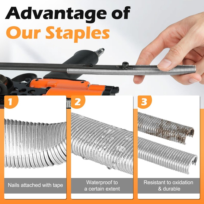 KIMSING SC760 16 Gauge 5/8'' Crown Galvanized C Ring Staples