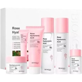 Set 6 Piezas Agua de Rosas Cuidado Facial con cido Hialurnico y Extracto de Rosas, Hidratante