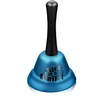 Blue Metal Hand Bell - 5.3 Inch Loud Classroom Bell