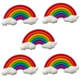 Tennis Dampener Cute/Funny 5 Pack Rainbow Tennis Racket Vibration Dampener Soft Silicone Tennis Racquet Shock Absorbing Tennis Damper Tennis Racket Shock Absorber (5 Pack Rainbow)
