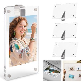 Lomxene Car Picture Holder, Visor Clip Photo Frame, Magnet Picture Frames for Fridge 4 Pack Car Decorations for Visor, Interior Car Accessories,The size of 2.3×3.5in Photo Visor Clips For Cars