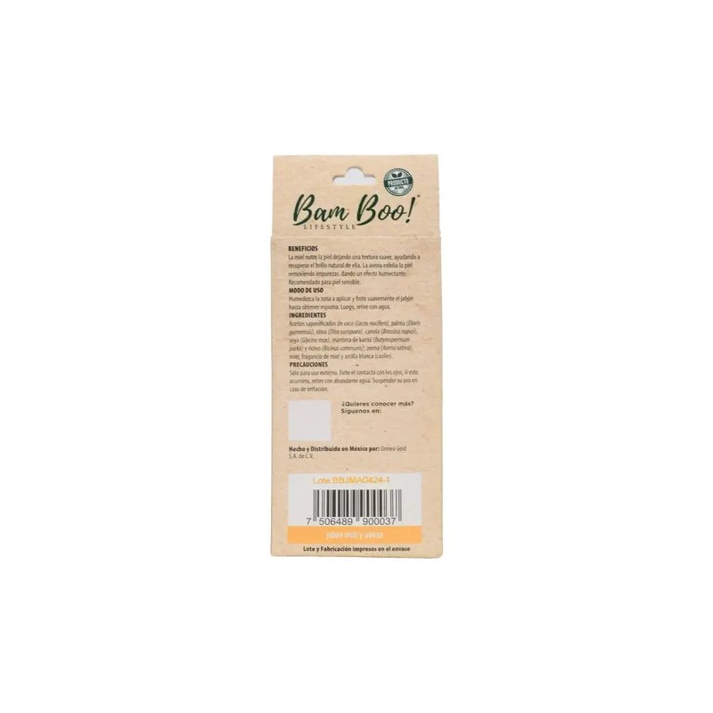 Jabón Artesanal De Miel Y Avena 100g Bam Boo Lifestyle