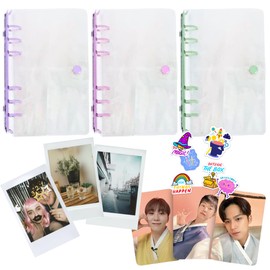 Álbum Fotos 25 Hojas Tamañoo A5 a 3 Espacios | Album Fotográfico tipo Polaroids Photocards Recuerdos Joyeria Tarjetas Dinero Efectivo Transparente + R