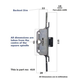 Saracen Valiant FM Window Lock Gear Box 22mm Backset 05058
