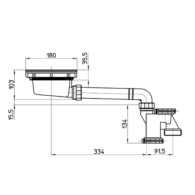 SANEI H6560S Thin Trap, Thin Trap, BL Specification, Nominal 50