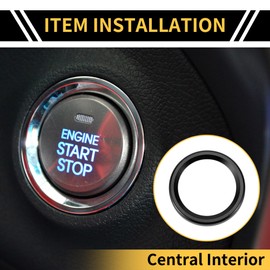 REPAIROCK 1 Pc Engine Start Stop Button Switch Knob Cover Ring for Ford Maverick 2022 Key Ignition Starter Knob Ring Cover Decoration Aluminum Alloy Black