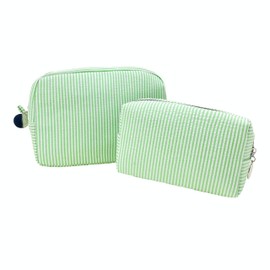 Lyssiatina Cosmetic Bag with Streaks, green&green, 8.21"x5.3"x3.6"