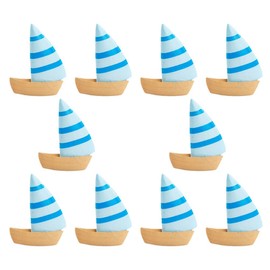 Abaodam 10pcs Miniature Fairy Garden Accessories Mini Fishing Boat Nautical Figurine Decor Models Ornament Landscaping Mini Figurine Multi-Function Mini Figurine Doll Sailboat PVC