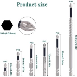 High Screwdriver Drill Bit Set for Electric & Hand Tools, Strong Anti-Slip Durable Steel Bits, Universal Hex Shank Precision Screwdrivers Tough, Multi-Purpose (9 pcs)