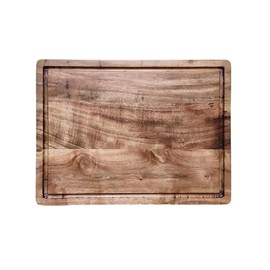 Acacia Wood Large Rectangular Cutting Board – 1” Thick Solid Wooden Butcher Block with Juice Grooves – Food-Safe, Durable Chopping Board for Meat, Cheese, Vegetables, and Charcuterie