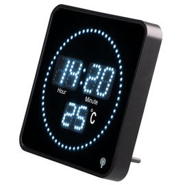 Lunartec LED Clock Wireless Wall Clock: Flat LED Wireless Table and Wall Clock, Temperature Display, White LEDs (Design Radio Wall Clock, Radio Wall Clock, Digital LED, Digital)