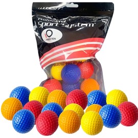 FINGER TEN Golf Practice Balls Elastic Foam Soft Value 12 Pcs, Golf Training Ball Spone Dimpled Exercise for Home Office Indoor Outdoor (Mixed Color, 12 Pack)