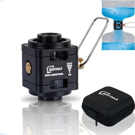 Butane Refill Adapter Isobutane Canister Shifter with Exhaust Air Button,Perspective Window Great for Transfer of Various Fuels (UVA04-B)