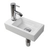 Wall Hung Basin Sink Small Cloakroom Basin Rectangle Ceramic Wash