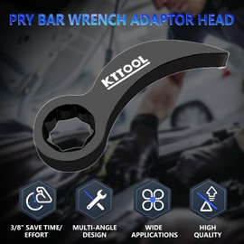 KTTOOL Pry Bar Wrench Adaptor Head, Crowbar Adapter Head Tool, Half Shaft Removal Car Repairing Tools 3/8" Drive