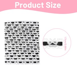 10 Yards Black Bow Lace Trim Black Lace Ribbon Vintage Laces Pleated Fabric Vintage Laces Trims with Assorted Crochet & Sewing Patterns for Wedding Decor,Gift Wrapping