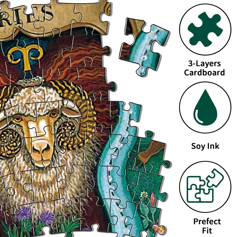 Jigsaw Puzzles for Adults 1000 Pieces Round - Zodiac Horoscope