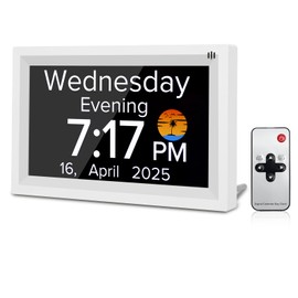 MEKOTRIN Großes Display 7 Zoll Digitaler Kalender Wecker Auto -Dimm -Vitamin -Erinnerungen für Zuhause