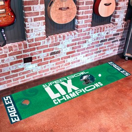 FANMATS 46240 2024-25 Super Bowl LIX Champions - Philadelphia Eagles Putting Green Mat | Green | 18"x72" | Super Bowl LIX Champions Logo