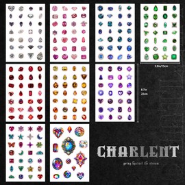 CHARLNET Gems Temporary Tattoos for Women Girls - 237 Pcs Realistic Jewels Diamonds Tattoos Makeup Stickers for Girls Women