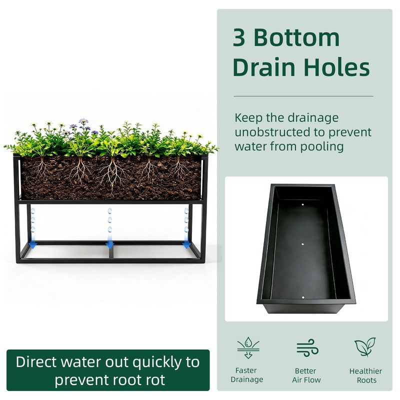 Small Raised Garden Bed with Legs Large Planters 2.45×1.35×0.66ft