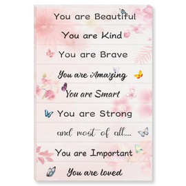 Inspirational Phrases Butterfly Decorative Canvas Poster for Girls Room,Girls Room Wall Decor Poster Canvas Print for Bathroom Living Room Bedroom Office Home Decoration