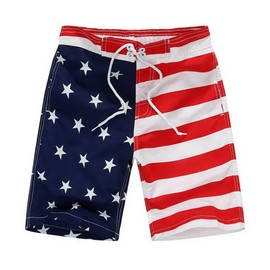 GETUBACK Boys Swim Trunks Boys Quick Dry Shorts Fashion Summer Beach Shorts US Flag Red White Tag Size 8