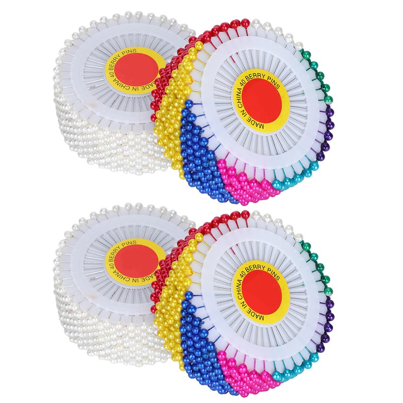 1920Pcs Pearl Head Pins Color Pinwheel Cloth Fixing Bouquet Decoration