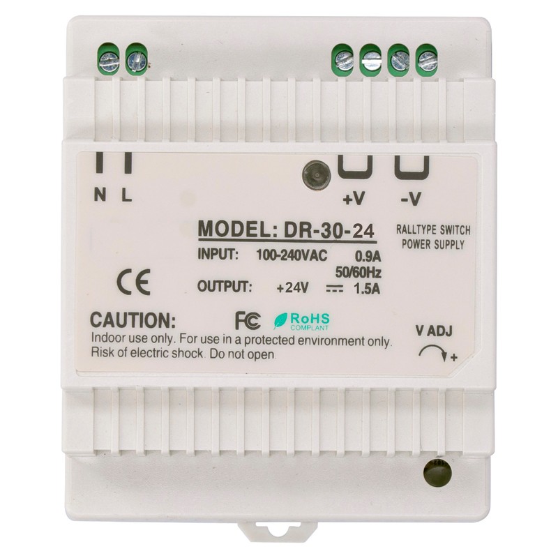 DIN Rail Power Supply DR Series Adjustable LED Switching for