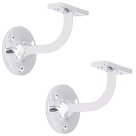 EAI Polished Chrome Handrail Brackets for Stair Bannister, 2 Pack