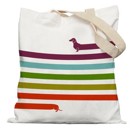 APJYM Funny Long Dachshund Canvas Tote Bag, Dachshund Dog Gifts for Women, Dachshund Gifts for Dachshund Lover, Weiner Dog Stuff, Dachshund Gifts, Reusable Grocery Bags Shopping Bags