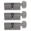 3x Knob Cylinder 70 mm Keyed Alike KD 35/35 with